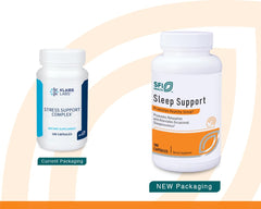 Klaire Labs Stress Support Complex blend close-up highlighting Ashwagandha, GABA, and L-theanine