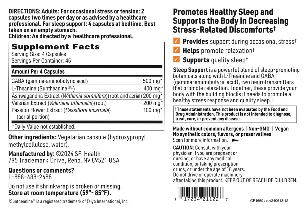 Capsules close-up of SFI Health Klaire Labs Stress Support Complex