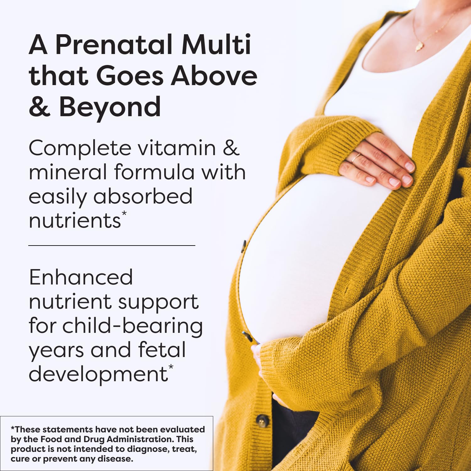 SFI Health Klaire Prenatal label highlights key nutrients at a glance.