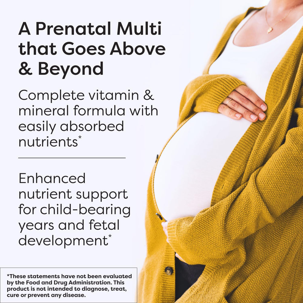 SFI Health Klaire Prenatal label highlights key nutrients at a glance.