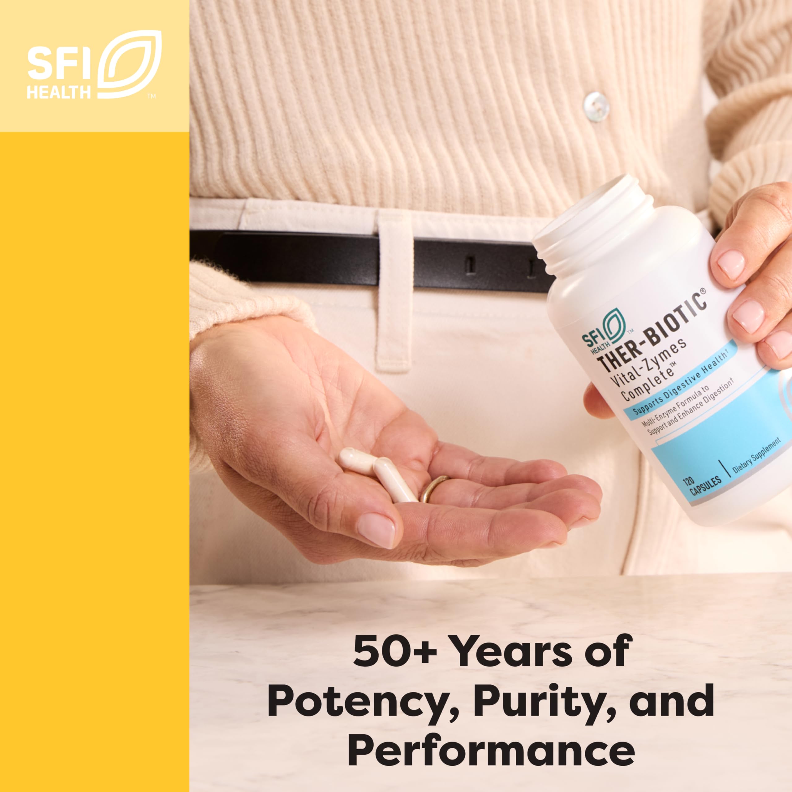 SFI Health Pure-E hypoallergenic badge emphasizes allergy-friendly supplement.