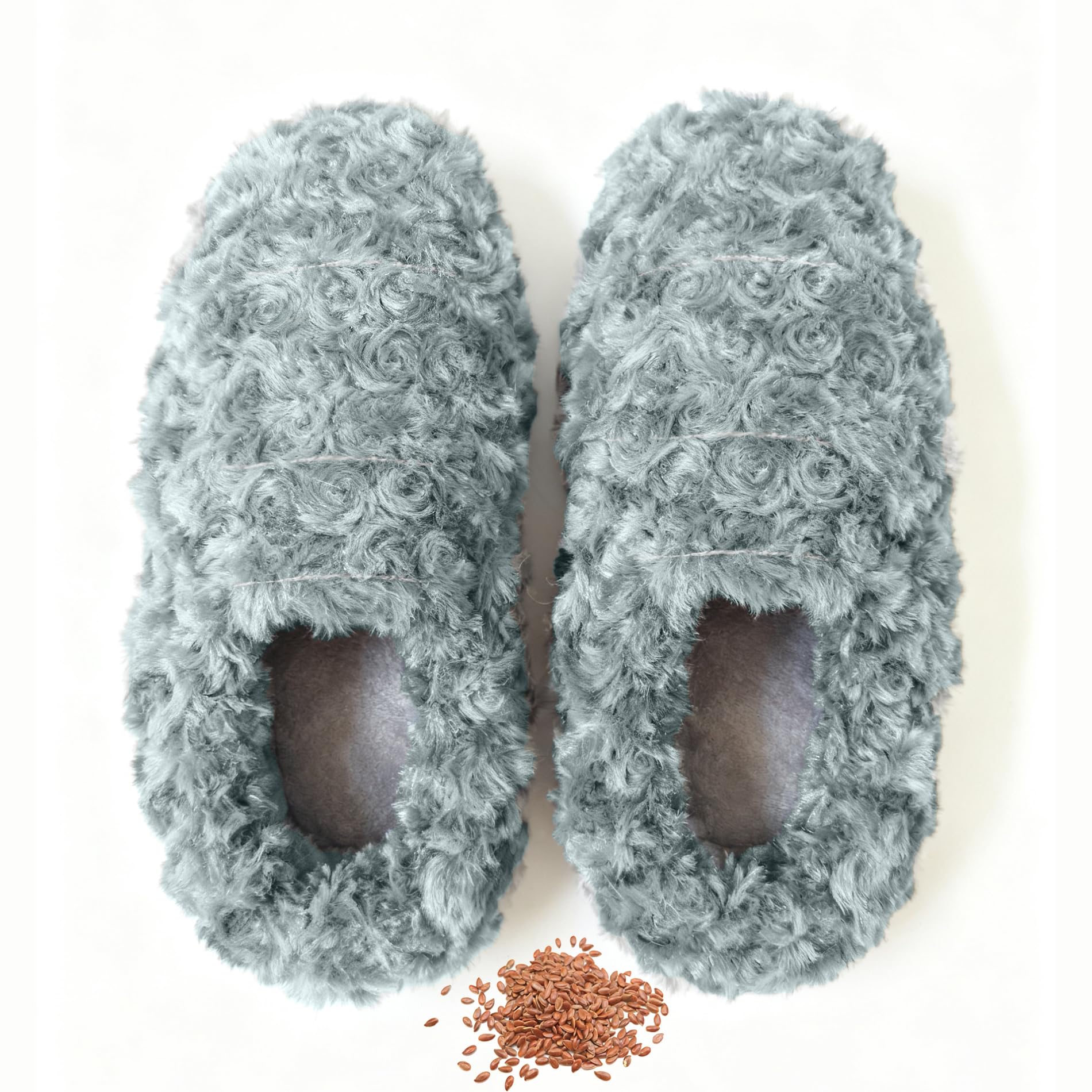 sfiocoopck microwavable slippers front view provide warm dark-grey feet coverage