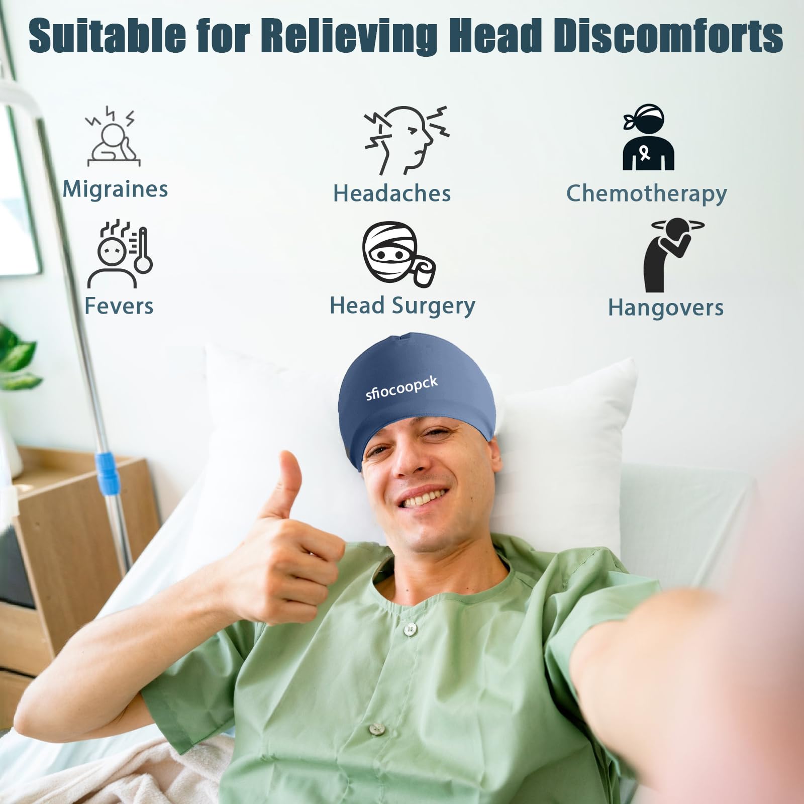 Sfiocoopck migraine relief ice cap for quick cold therapy.