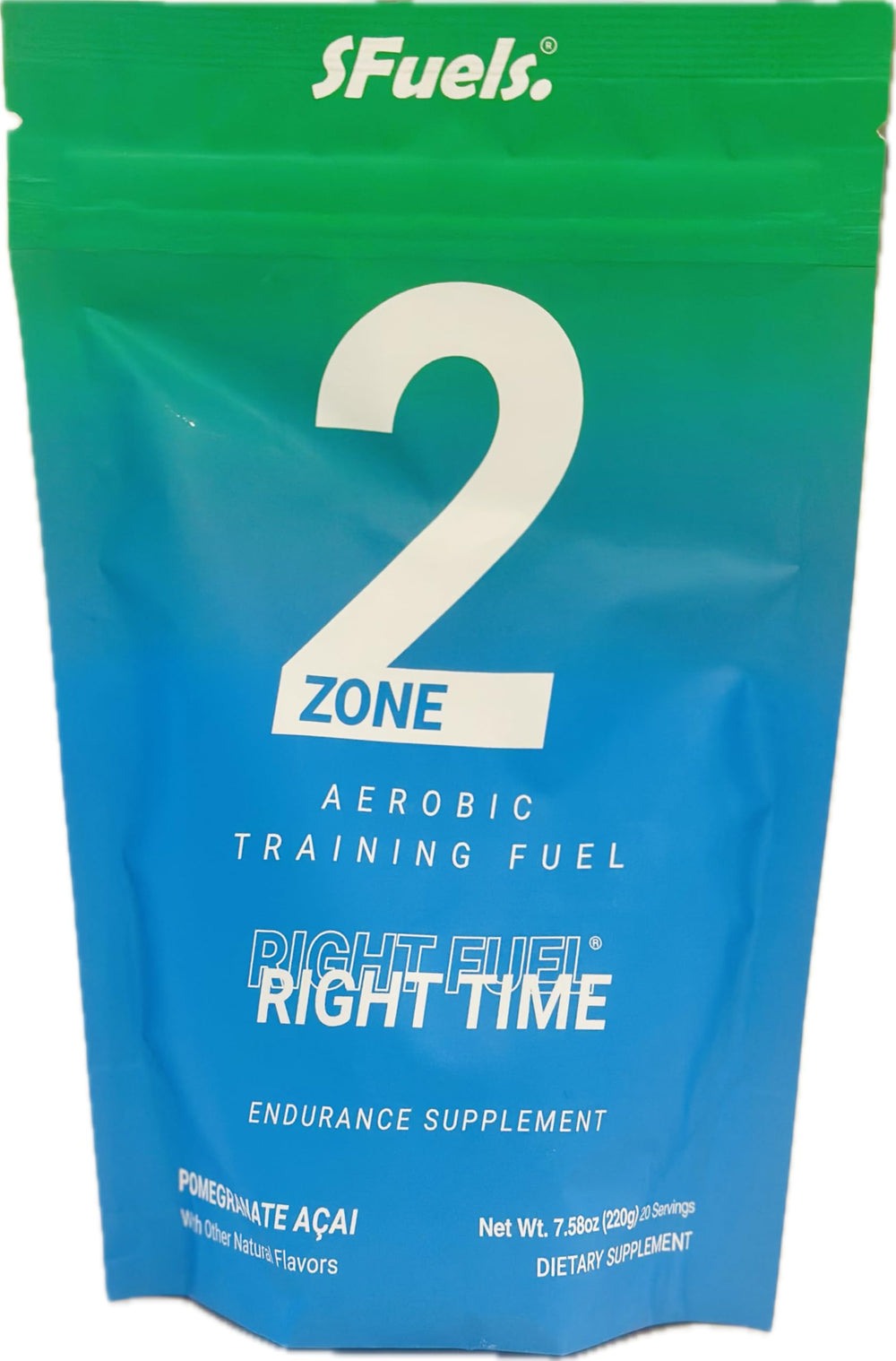 SFuels pomegranate acai powder tub highlights a sugar-free, low-carb endurance formula.