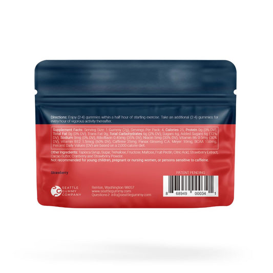 Close-up of SGC Power Up Gummies emphasizing chewy texture for quick focus during workouts