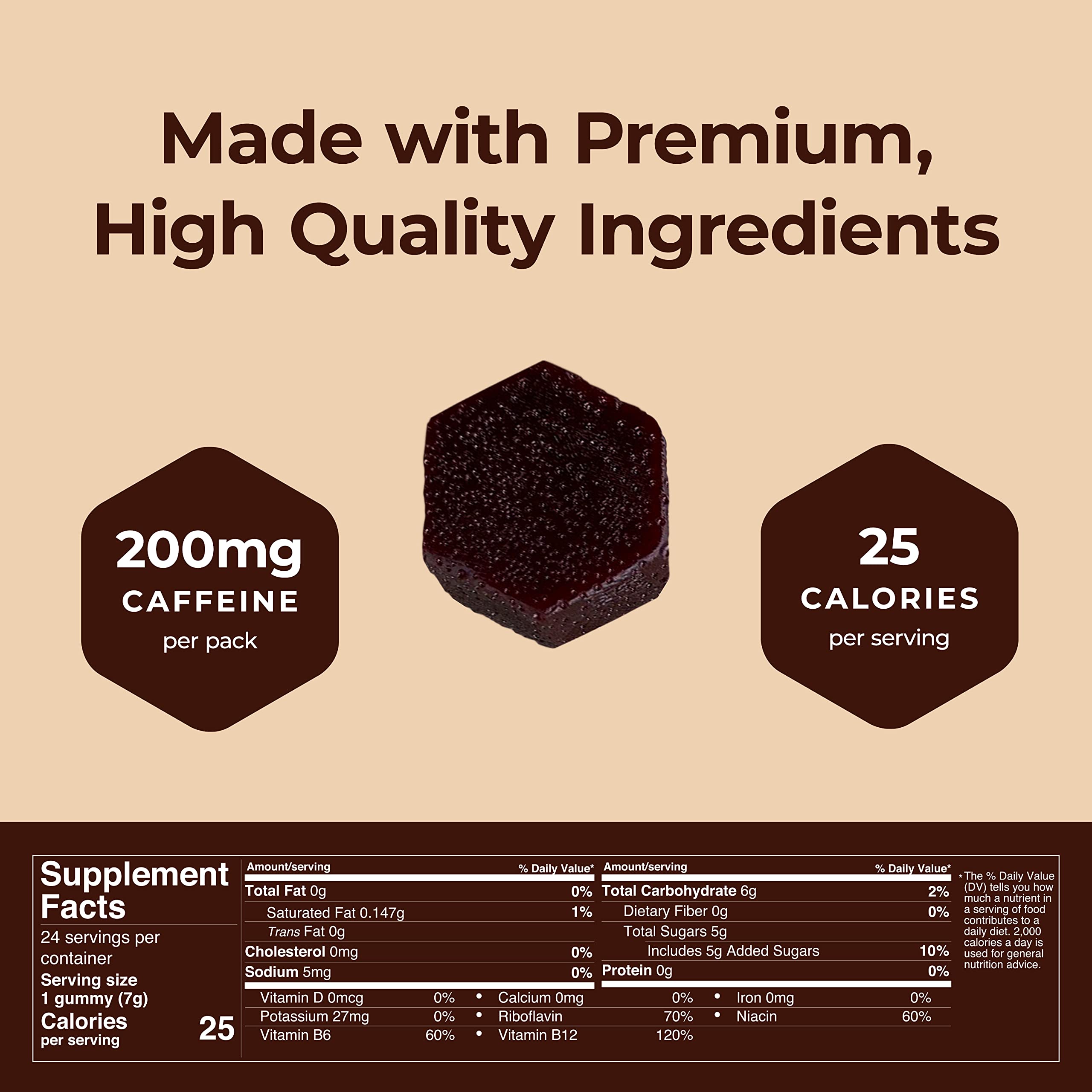 SGC Seattle Gummy Company Dutch Chocolate Mocca energy gummies packaging detail shows aroma and flavor cues