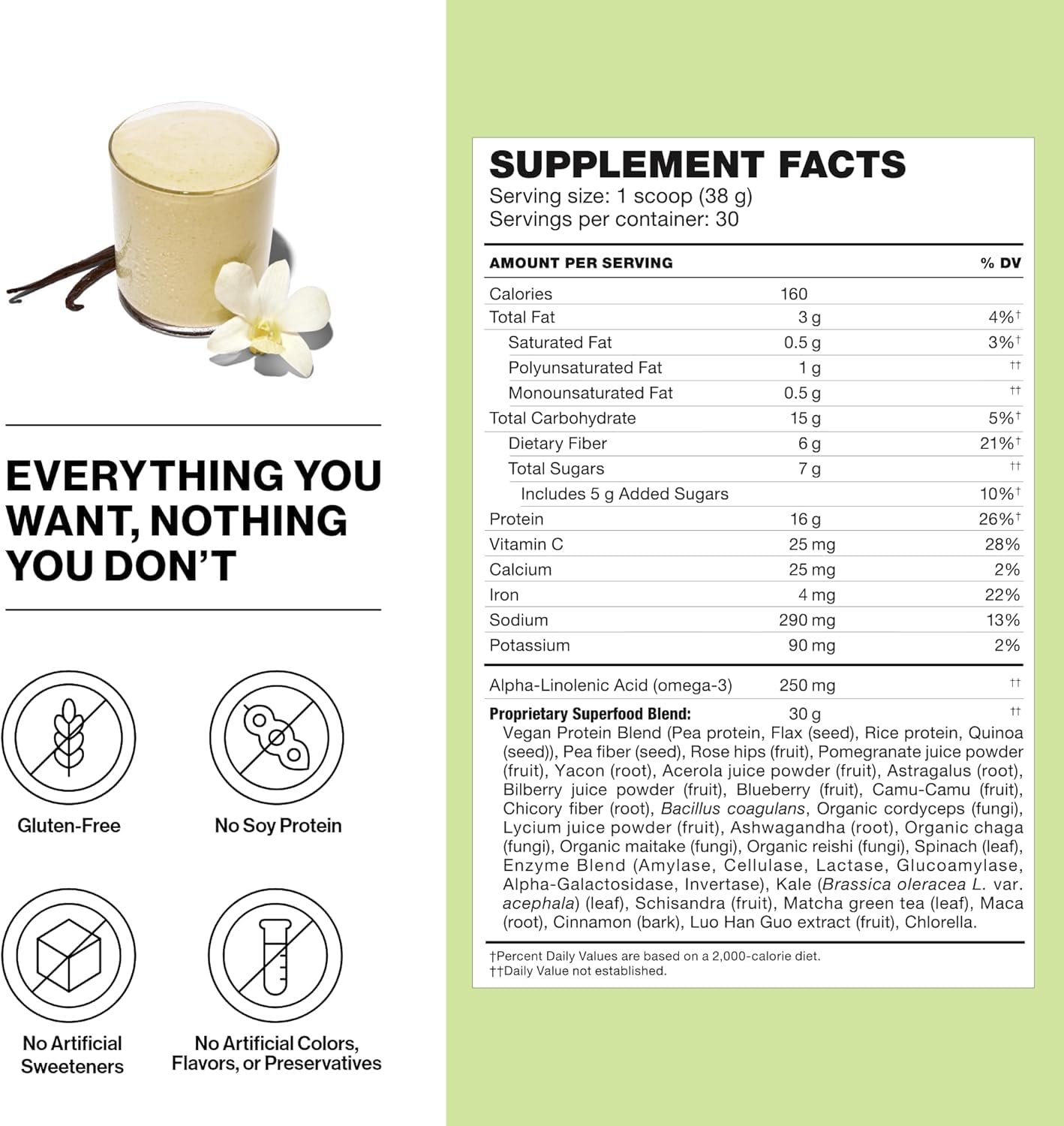 Shakeology vanilla shake in glass highlighting delicious, satisfying nutrition