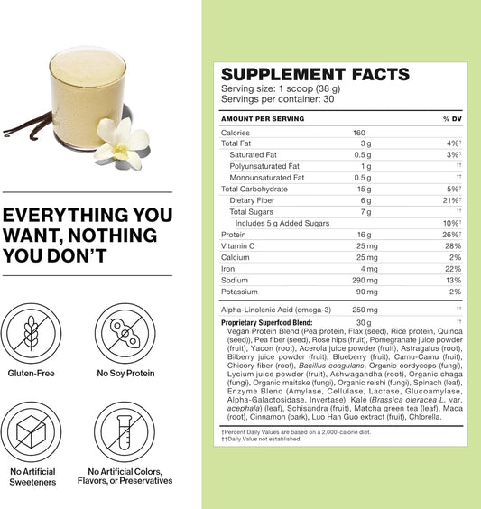 Shakeology vanilla shake in glass highlighting delicious, satisfying nutrition