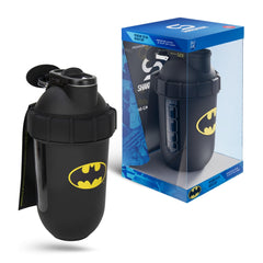 SHAKESPHERE Batman Edition shaker with embossed bat emblem for collectors and daily shakes.