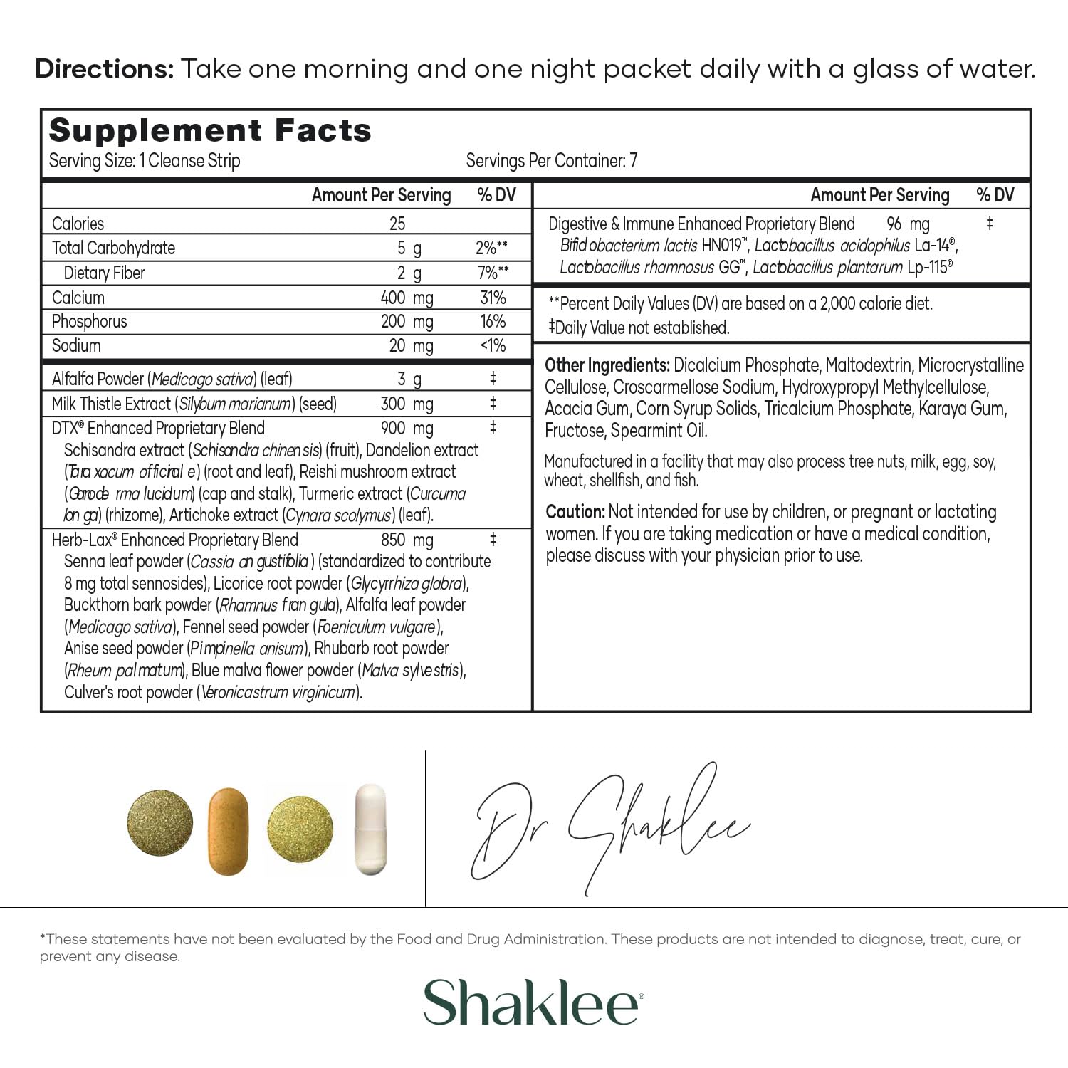 Shaklee 7-Day Cleanse night packets promoting restful evenings and overnight balance