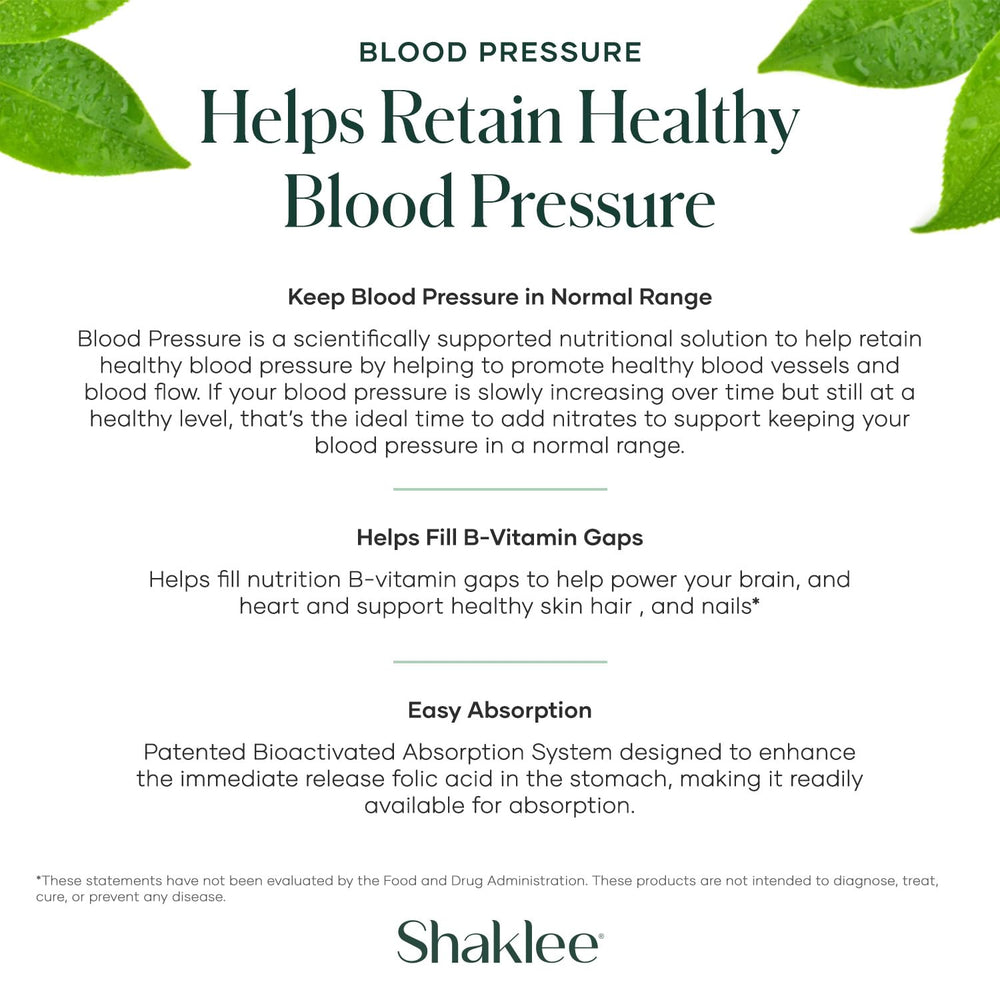 Shaklee Blood Pressure packaging box showing compact, travel-friendly packaging.