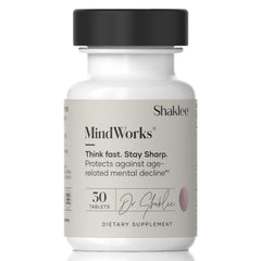 Shaklee MindWorks bottle front close-up highlighting daily cognitive support