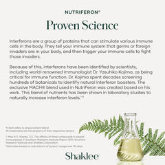 Shaklee NutriFeron bottle on countertop for easy daily routine.