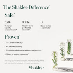 Shaklee NutriFeron packaging detail shows ingredients and zinc enrichment.