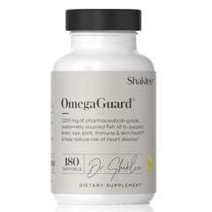 Shaklee OmegaGuard softgels bottle for easy daily omega-3 intake.