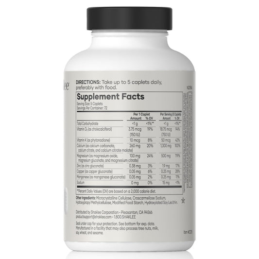 Shaklee OsteoMatrix caplets closeup highlights small, easy-to-swallow tablets