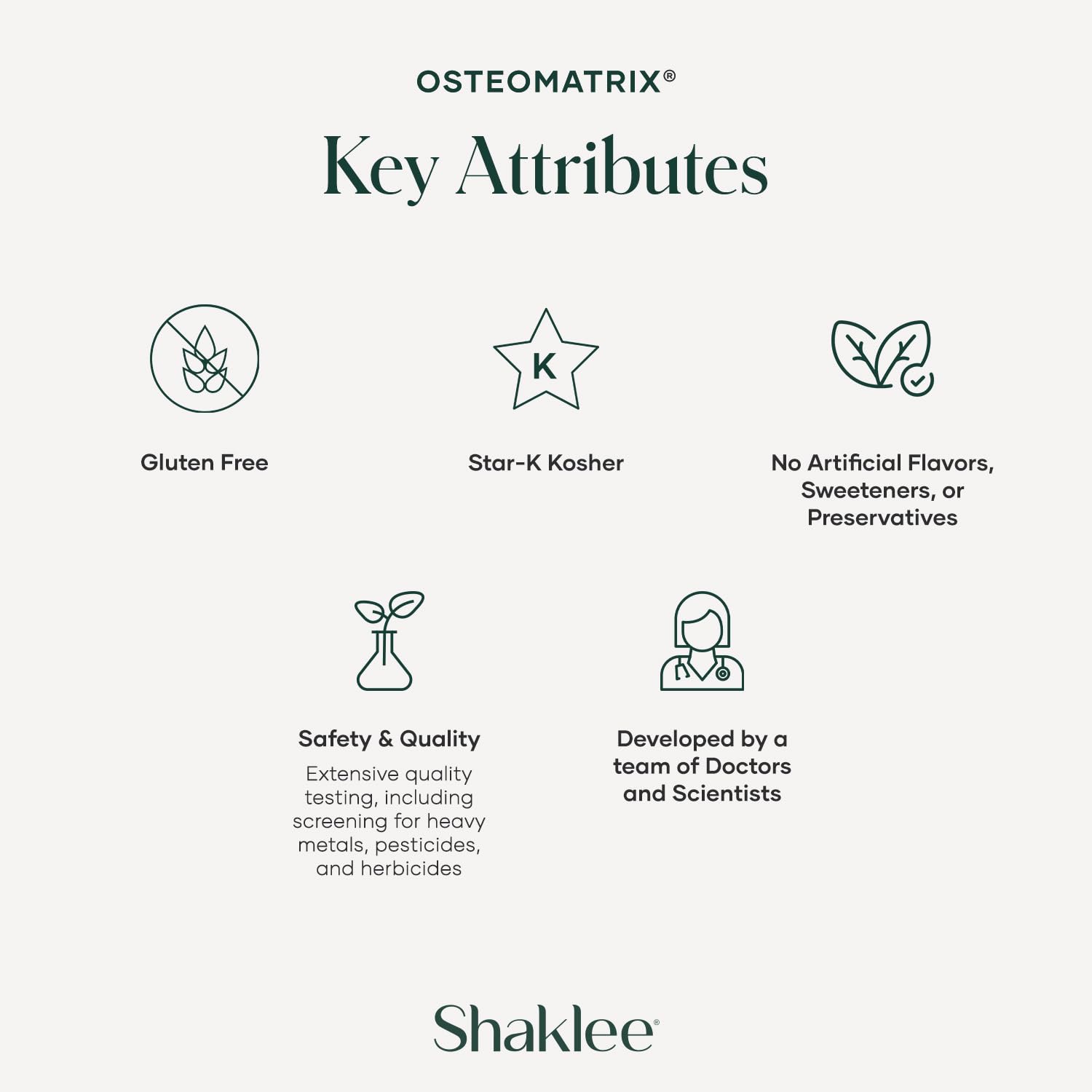 Shaklee OsteoMatrix daily dosage panel notes two doses with meals