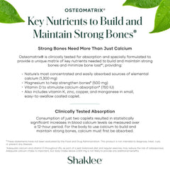 Shaklee OsteoMatrix label closeup shows calcium magnesium and vitamins D and K