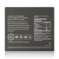 Shaklee lemon pre-workout stick-pack close-up for on-the-go energy