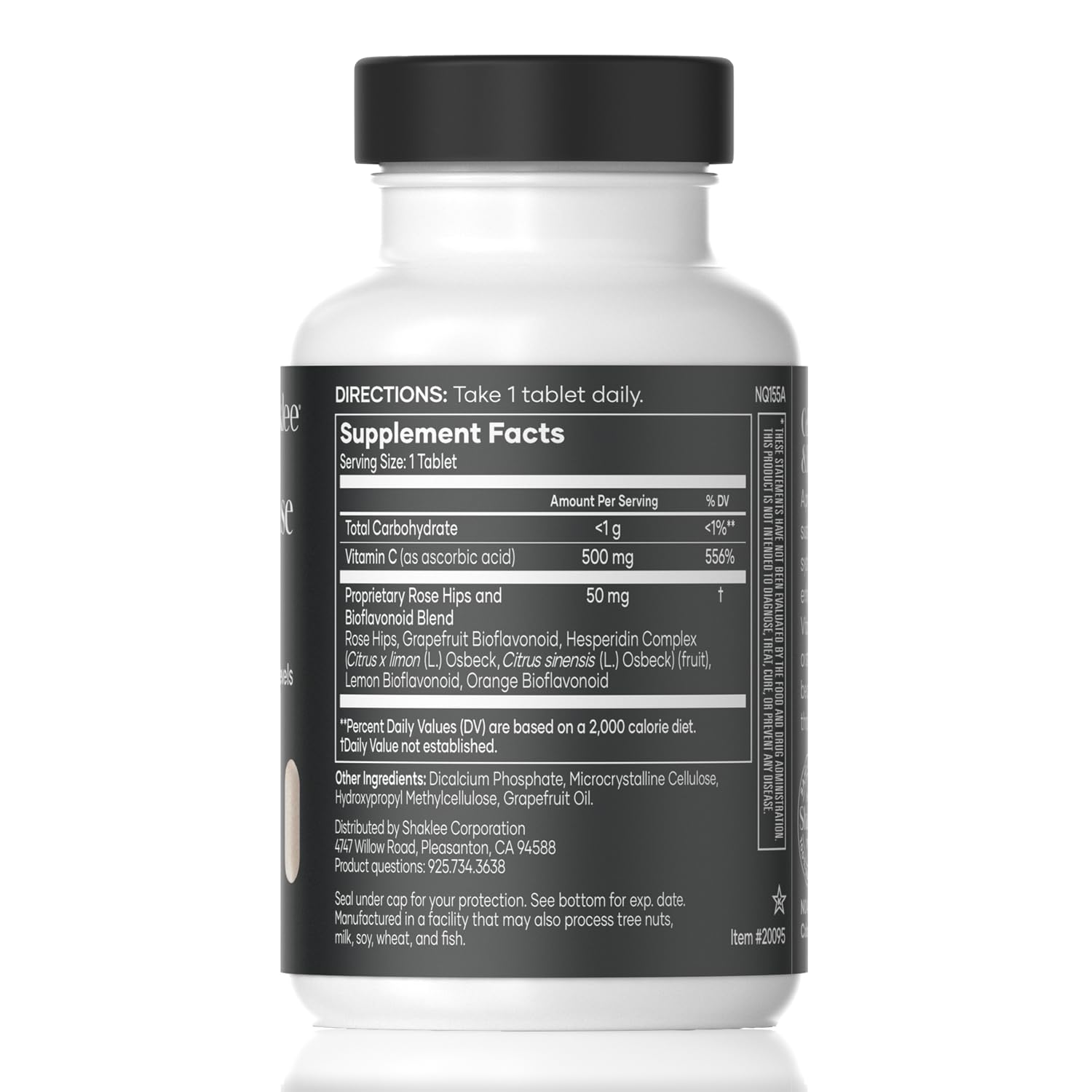 Shaklee Vita-C 500mg capsules enabling easy daily dosing with extended absorption.