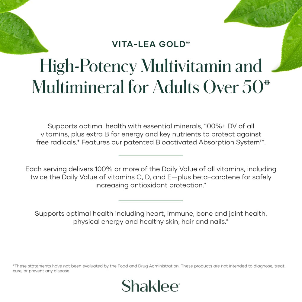 Shaklee Vita-Lea Gold bottle open in a morning routine for adults over 50