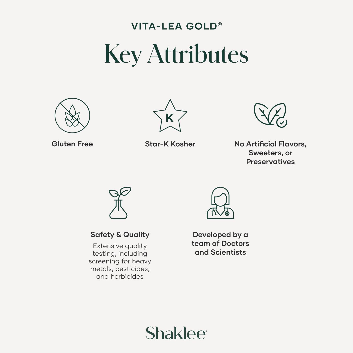Shaklee Vita-Lea Gold bottle top view on a clean surface