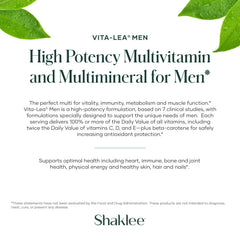 Shaklee Vita-Lea Men bottle on a desk for easy daily routine
