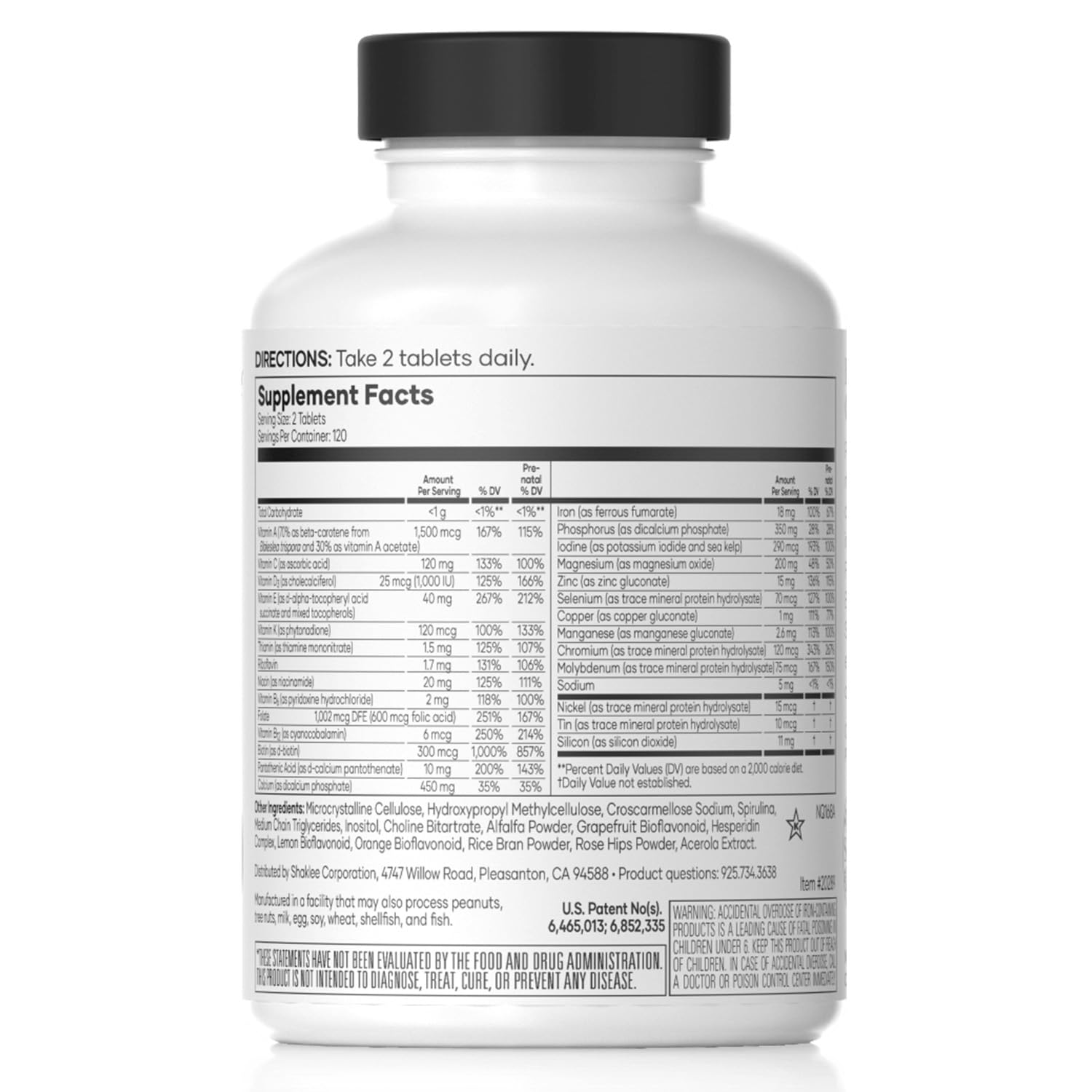 Shaklee Vita-Lea Women bottle label showing prenatal and postnatal nutrition