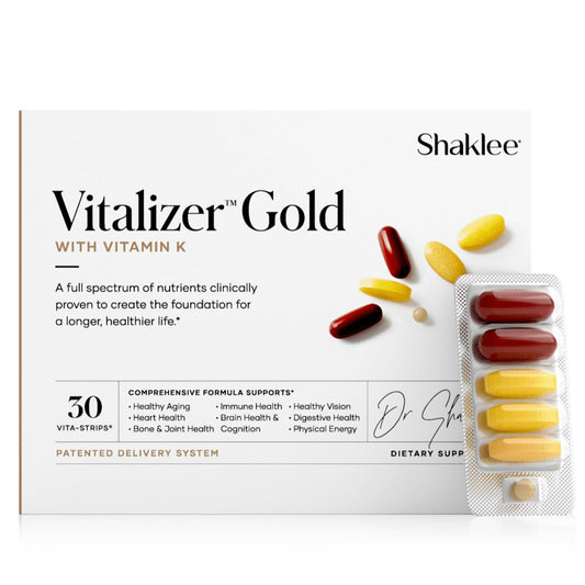 Shaklee Vitalizer Gold 30 Vita-Strips box for daily energy support