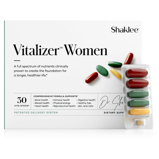 Shaklee Vitalizer Women vita-strip-pack provides daily prenatal and postnatal support.