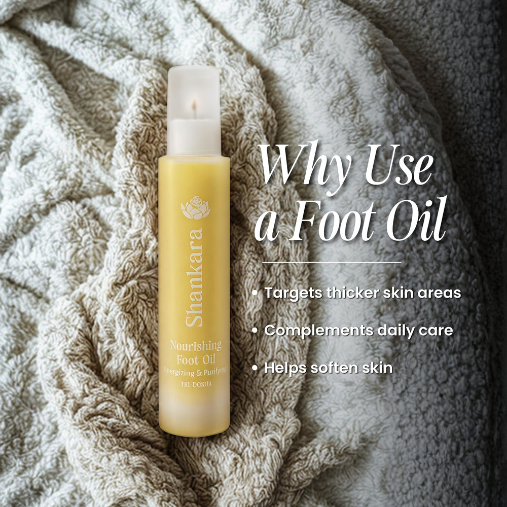 Shankara Nourishing Foot Oil manjistha ingredient offers antioxidant-rich soothing.