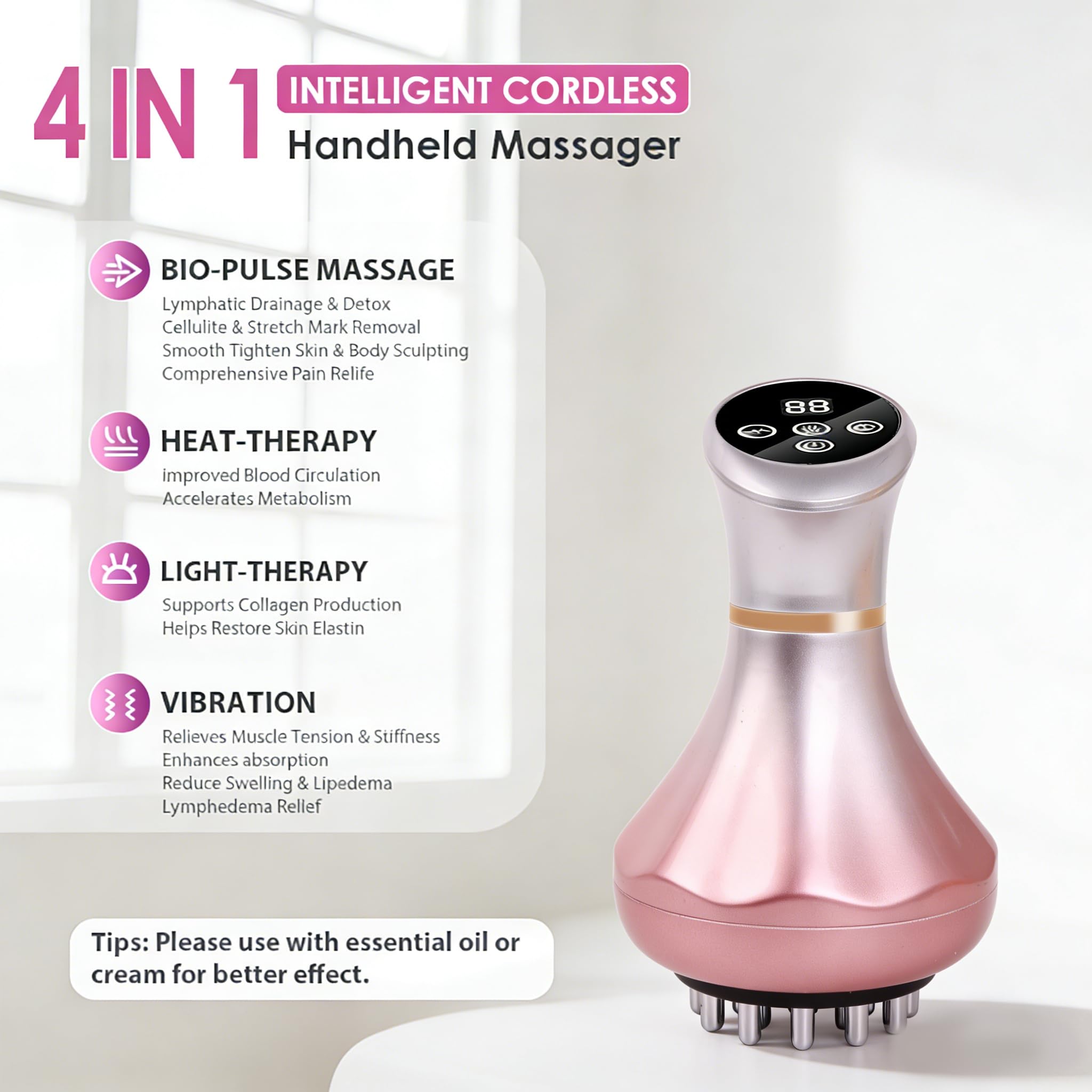 SHANOER massager heating and vibration for cellulite smoothing.