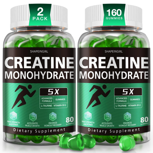 Shapeingirl Creatine Monohydrate Gummies bottle for convenient daily workout support.