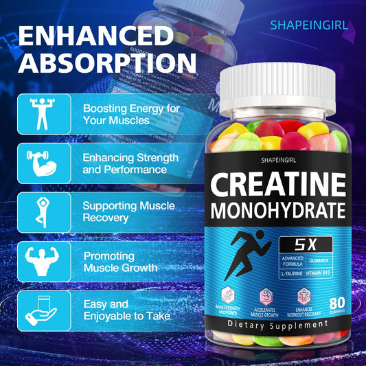 Shapeingirl gummies in four fruit flavors for tasty workout support.