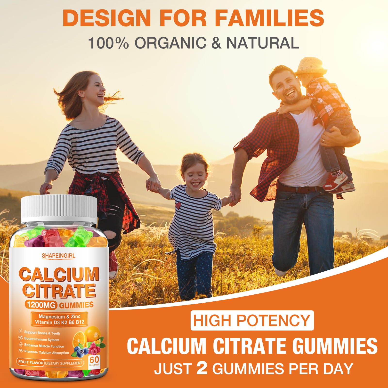 SHAPEINGIRL daily gummies two-per-serving visual with clear dosage.