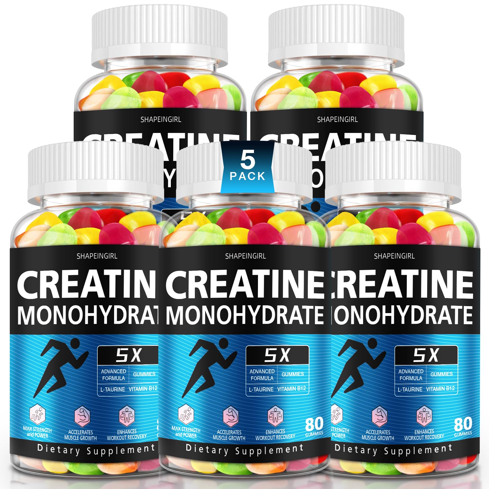 SHAPEINGIRL Creatine Gummies bottle front for daily training support