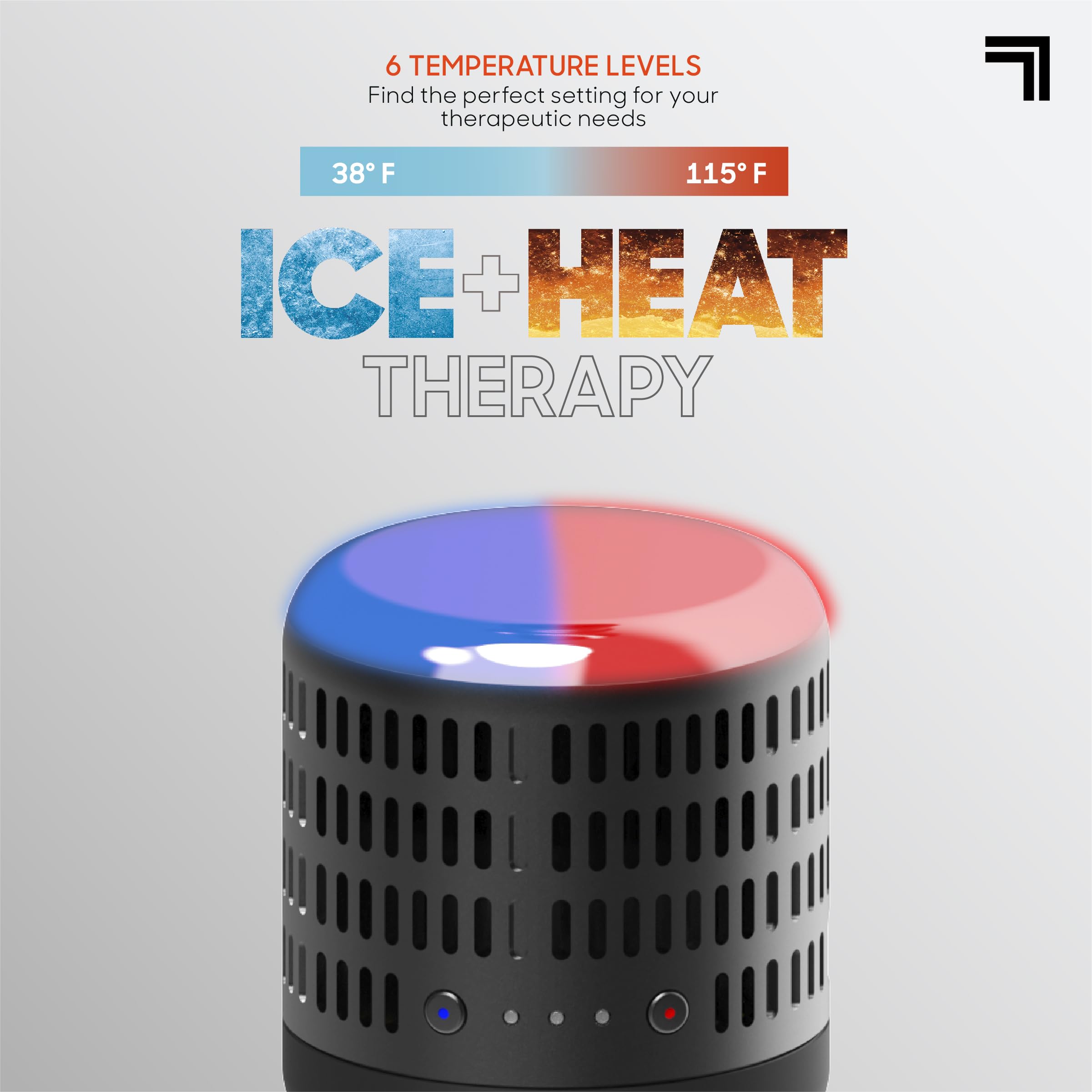 Sharper Image five attachments including hot and cold head for large muscles and knots.
