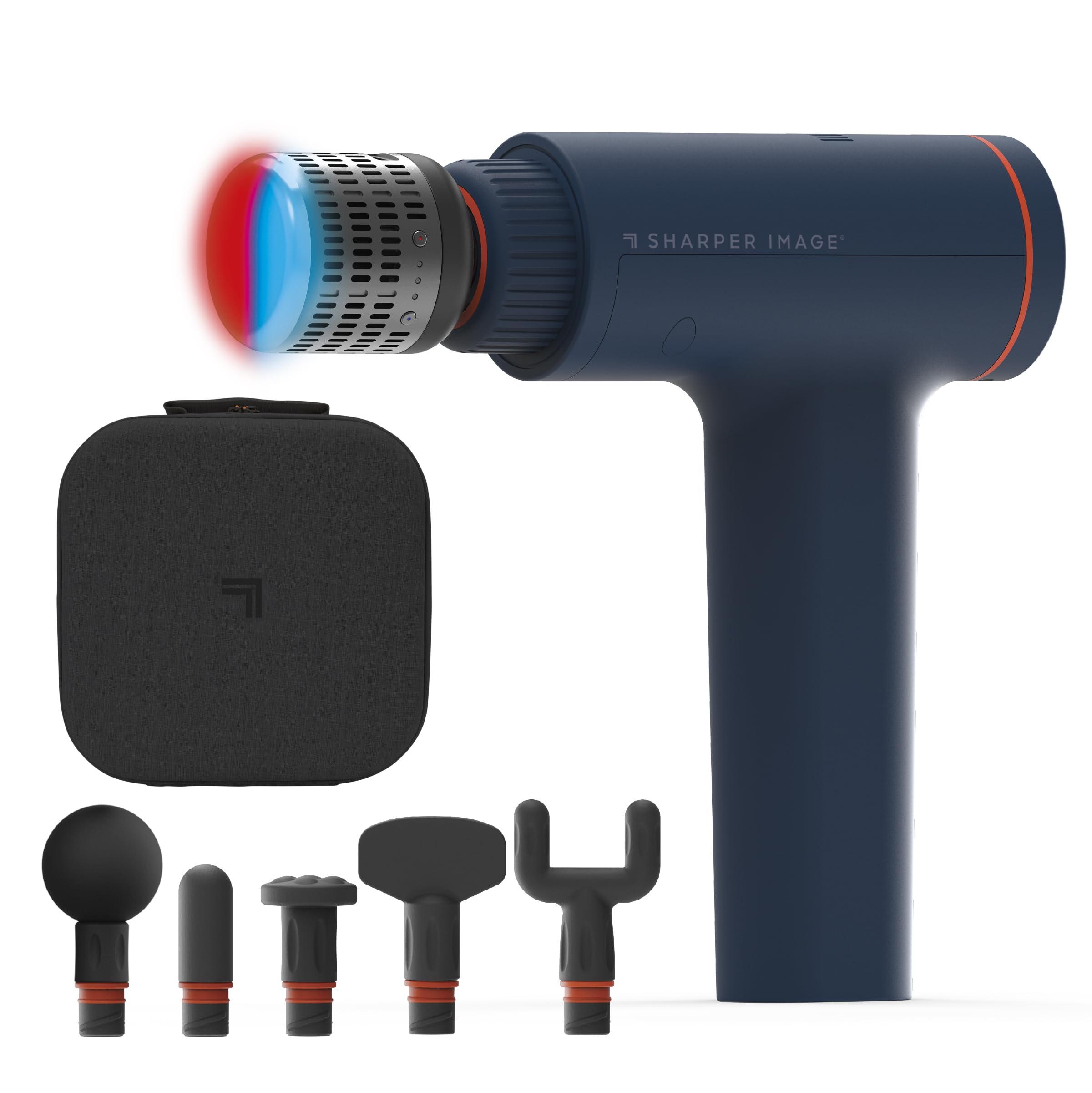 Sharper Image deep tissue massage gun blue for targeted muscle relief and recovery