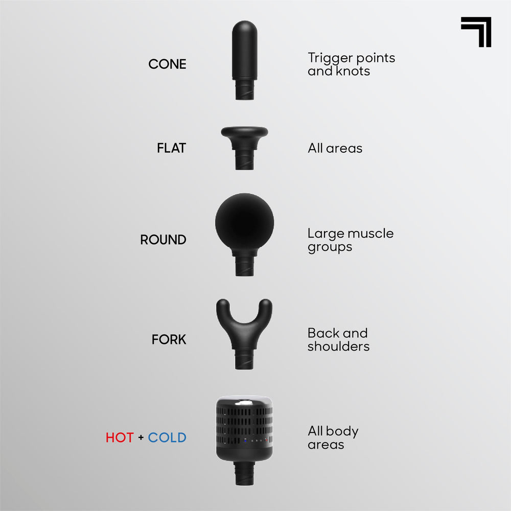 Sharper Image ergonomic grip provides comfortable control for precise deep tissue work.