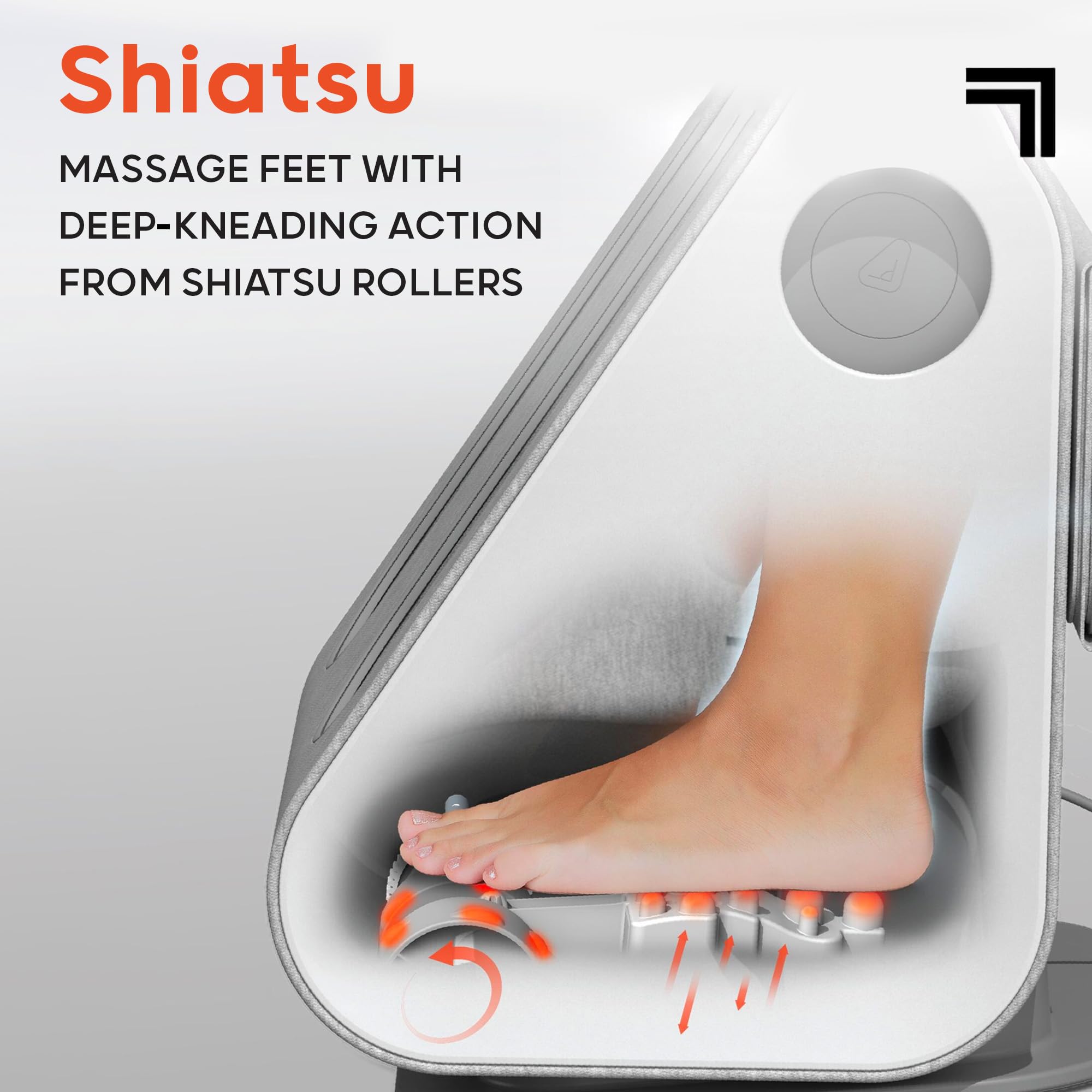 Heat therapy option adds gentle warmth for relaxation