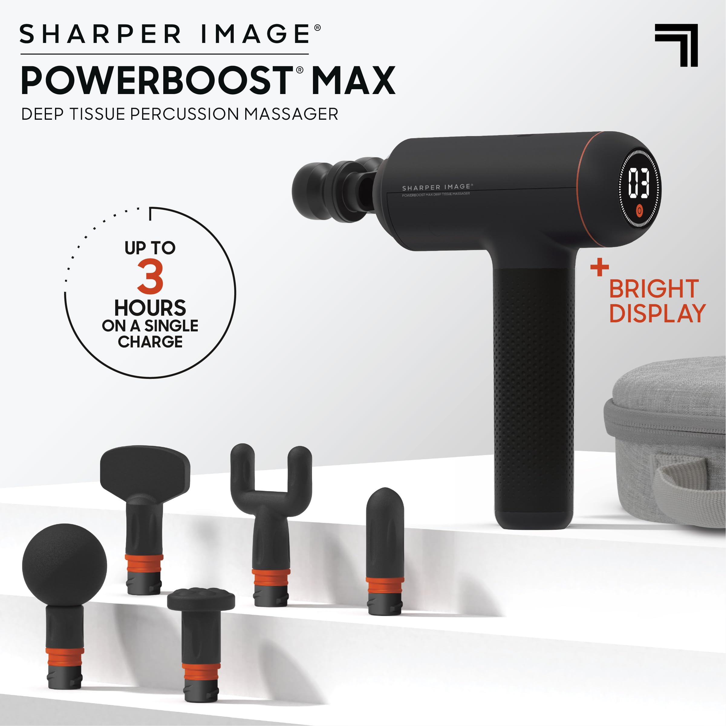 Powerboost Max ball attachment targets large muscle groups for deep relief.