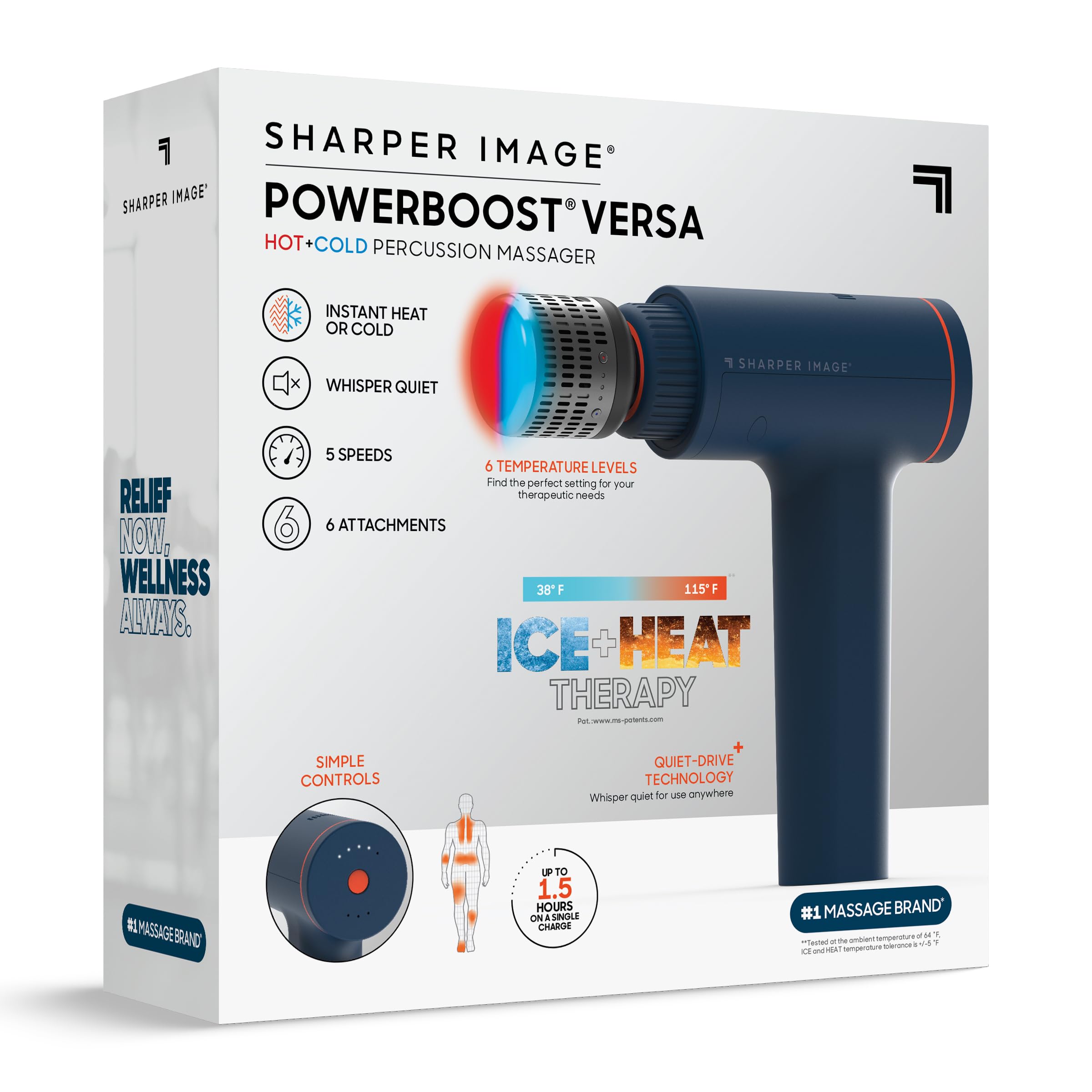 Sharper Image quiet-drive motor keeps sessions calm and uninterrupted