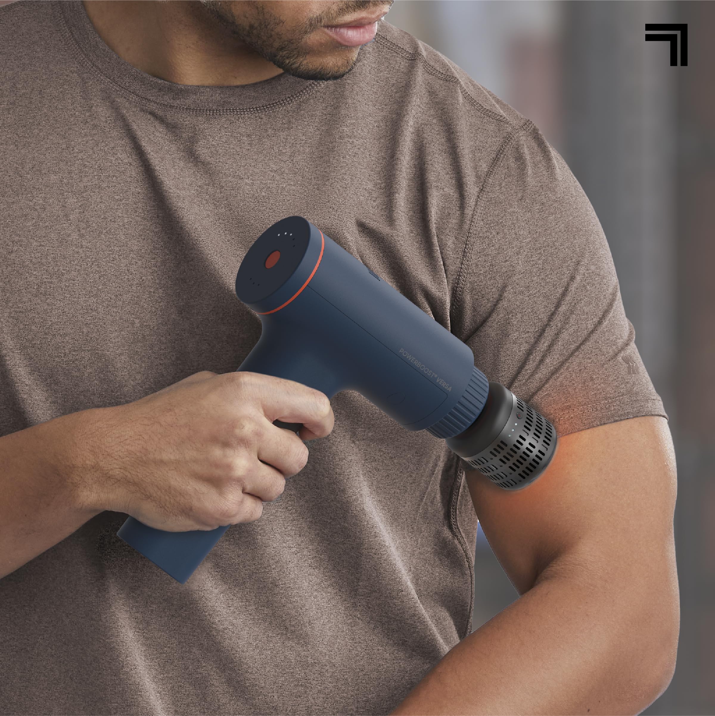 Sharper Image round attachment delivering broad surface massage for larger muscle groups