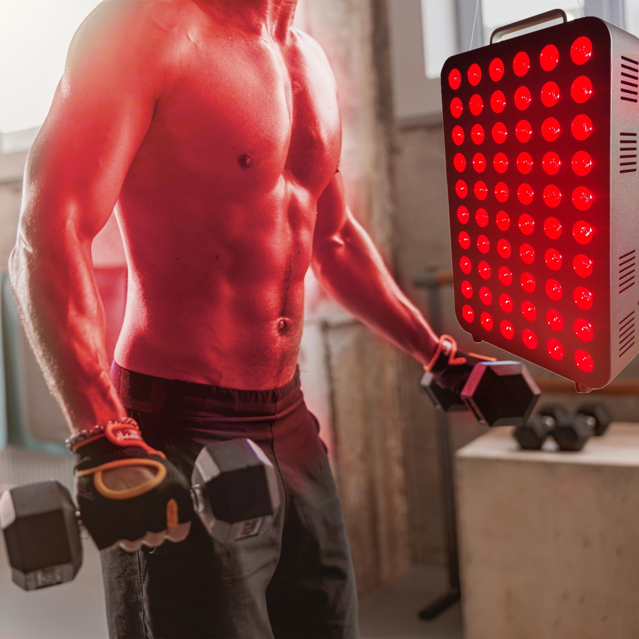 SHASHKA red light panel face therapy shot highlights facial skin support.