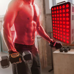 SHASHKA red light panel face therapy shot highlights facial skin support.