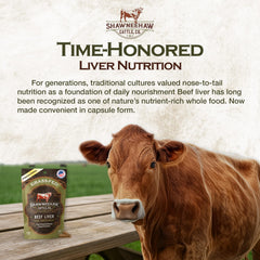 Shawneehaw Cattle liver supplement on a kitchen counter suggesting daily routine.