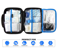 SHBC 228-piece contents open view highlights comprehensive supplies for quick emergencies.