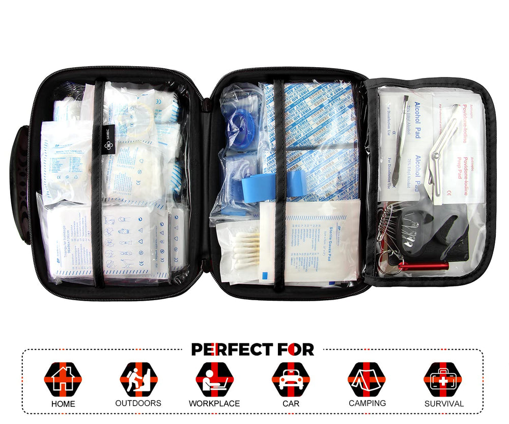 SHBC kit includes advanced emergency supplies like blankets and scissors.
