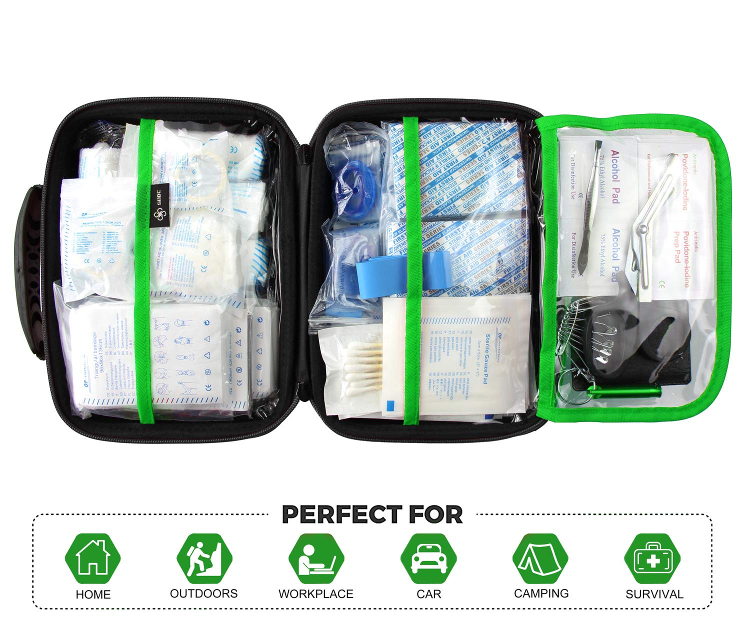 SHBC kit contents total 228 pieces for comprehensive emergency readiness.