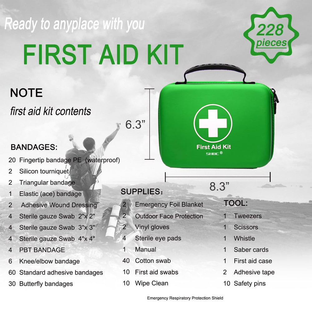 SHBC kit includes emergency blanket and scissors for quick response.